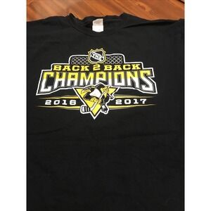 Vintage‎ Fruit Loom Pittsburgh Penguins Youth Large Back To Back Champions Shirt